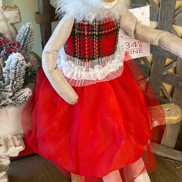 🆕 Vintage Inspired Shabby Chic Christmas Ballerina Reindeer Rag Doll Sitter - Picture 5 of 14